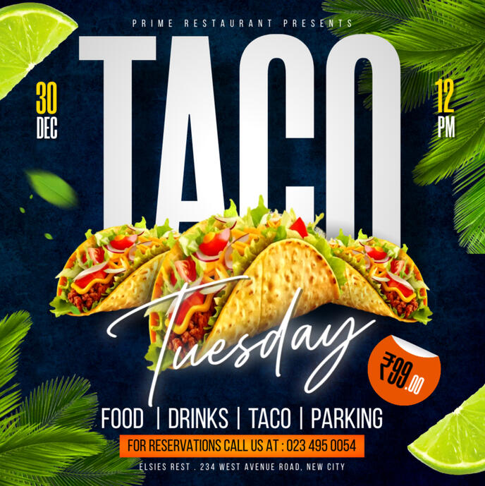 Taco tuesday discount social media poster